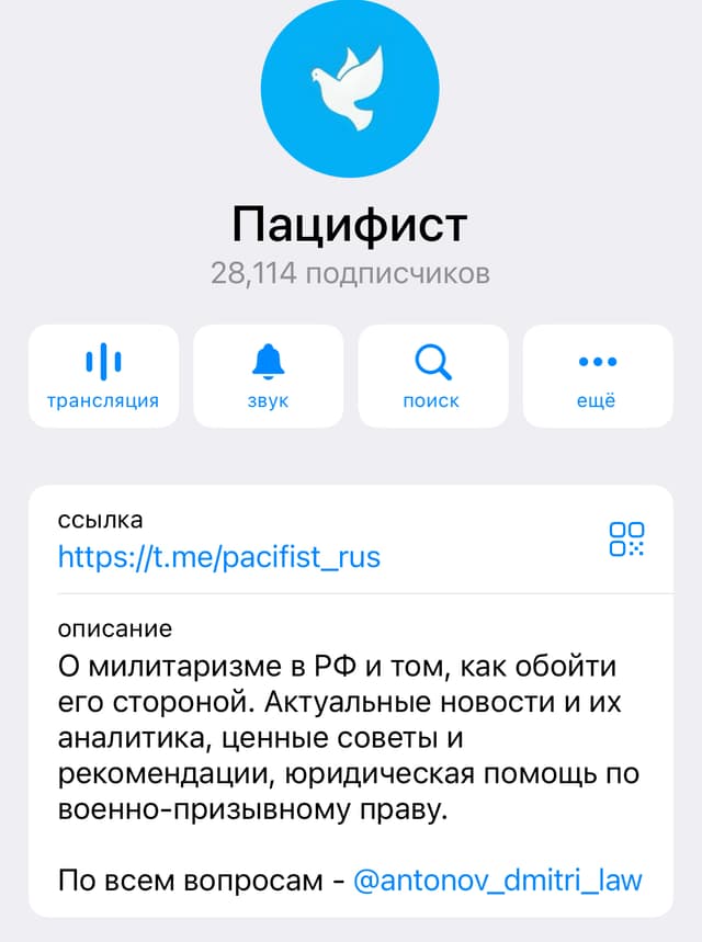 Скриншот Telegram-канала